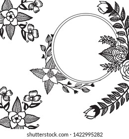 Vector illustration invitation card with beautiful wreath frame