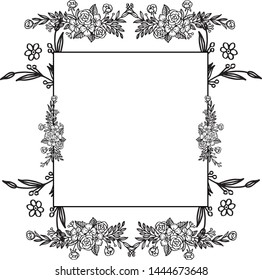 Vector illustration invitation card for beautiful wreath frame