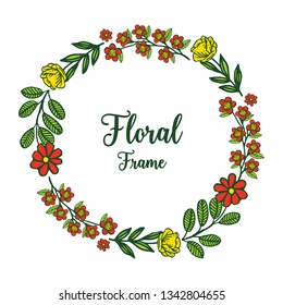 Vector illustration invitation card with circular colorful floral frame hand drawn