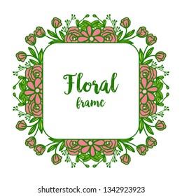 Vector illustration invitation card with decoration floral frames blooms hand drawn