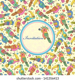 Vector illustration of  invitation card ( or place your text)