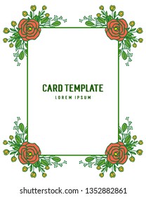 Vector illustration invitation card template design with shape of rose flower frame hand drawn