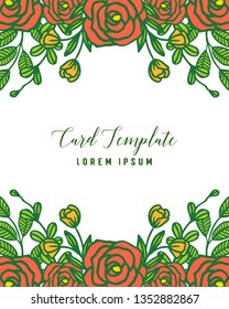 Vector illustration invitation card template design with shape of rose flower frame hand drawn