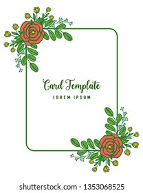 Vector illustration invitation card template design with shape of rose flower frame