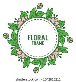 Vector illustration invitation card with various style pink flower frames hand drawn