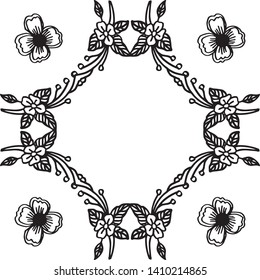 Vector illustration invitation card with various cute wreath frame