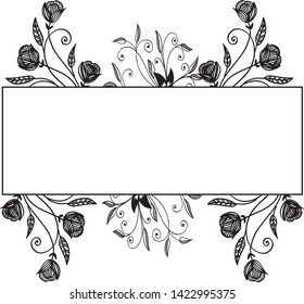 Vector illustration invitation card with various flower frame