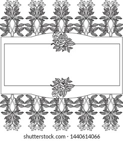 Vector illustration invitation card with various artwork leaf flower frame