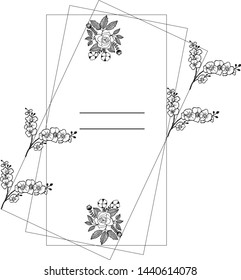 Vector illustration invitation card with various artwork leaf flower frame