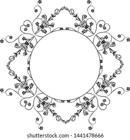 Vector illustration invitation card for various art of leaf wreath frame