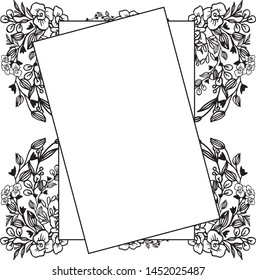 Vector illustration invitation card for very beautiful floral frames