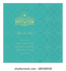 Vector illustration of invitation card. Vintage style.