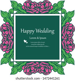 Vector illustration invitation card will you marry me with various of elegant purple flower frames