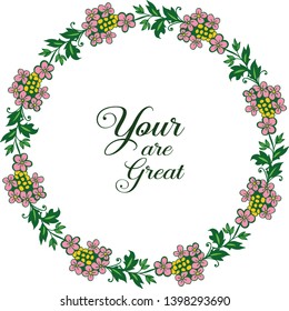 Vector illustration invitation card your are great with various pattern colorful flower frames