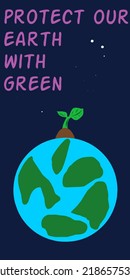 vector illustration of an invitation to green the earth from global warming