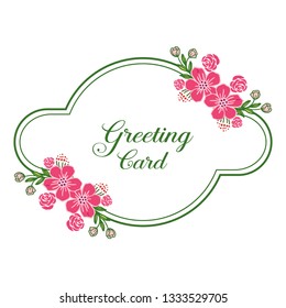 Vector illustration invitation of greeting card with pink flower frame style