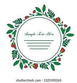 Vector illustration for invitation hello summer with red floral frame style hand drawn