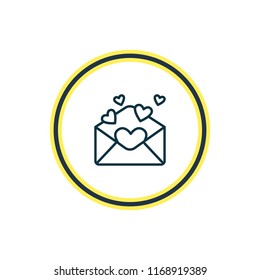 Vector illustration of invitation icon line. Beautiful engagement element also can be used as card icon element.