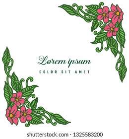 Vector illustration invitation marriage with leaf floral frame hand drawn