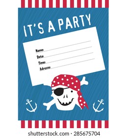 Vector illustration for an invitation to the pirate party