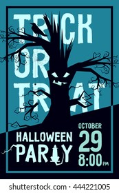 Vector illustration of invitation such print poster or web card for Halloween party