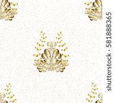 Vector illustration for invitations, cards, certificate, web page. Eastern style element. Golden element on white background. Vector line art border for design template. Golden outline floral decor.