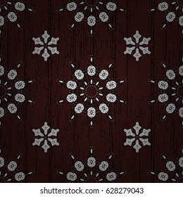 Vector illustration for invitations, cards, certificate, web page. Golden element on brown background. Vector line art border for design template. Eastern style element. Golden outline floral decor.