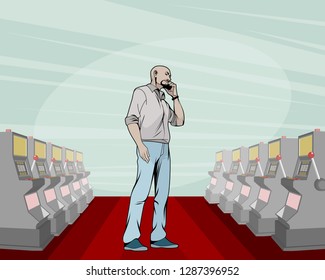 Vector illustration of an involvement in gambling