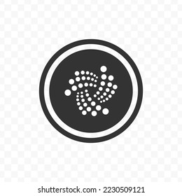 Vector illustration of IOTA coin icon in dark color and transparent background(png).