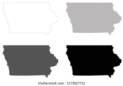 vector illustration of Iowa maps