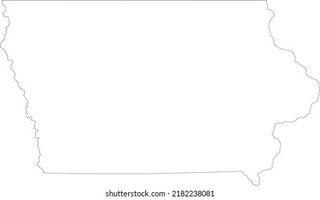 Vector Illustration of Iowa - US State map