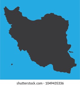 vector illustration of Iran map. eps10.blue background.