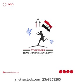 Vector illustration of Iraq Independence Day social media feed template