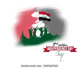 ilustración vectorial de la independencia del Iraq día 3 de octubre