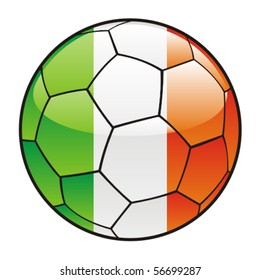 vector illustration of Ireland flag on soccer ball
