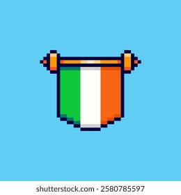 Vector Illustration of Ireland Flag with Pixel Art Design, perfect for game assets themed designs