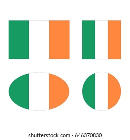 vector illustration of Ireland flags