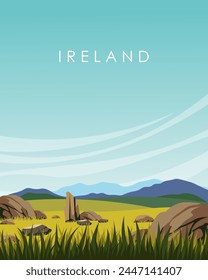 Vector illustration. Ireland. Poster, banner, postcard design. Modern style. Tourism, travel.