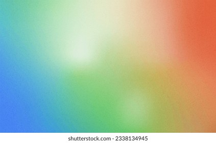 Vector illustration of iridescent cloudscape. Soft shapes of colorful clouds in bright blue sky. Gradation of gentle yellow, orange, pink sunset colors. Multicolored abstract background.
