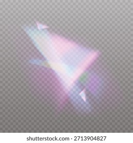Ilustração vetorial do fundo do gradiente holográfico iridescente com efeitos do prisma do arco-íris macio na sobreposição transparente para o modelo do projeto