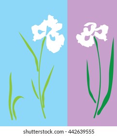 vector illustration of an iris flower silhouette