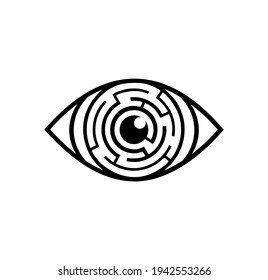 Ilustración vectorial del logotipo ocular del laberinto de Iris