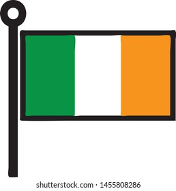 Vector illustration of an Irish Flag icon or symbol