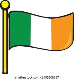 Vector illustration of an Irish Flag icon or symbol