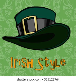 vector illustration of irish hat; decoration for St.Patrick's Day