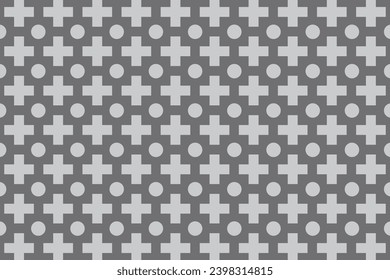 Vector illustration of iron board pattern with plus and circle motifs.