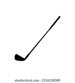 Vector illustration of iron golf club icon on white background.