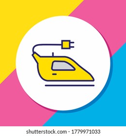 Vector illustration of iron icon colored line. Beautiful travel element also can be used as flatiron icon element.