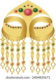 Vector Illustration of Islamic Arabic Emirate Face Mask.