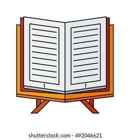 Vector illustration of Islamic Book Koran in flat style. Religion icon. Silhouette.